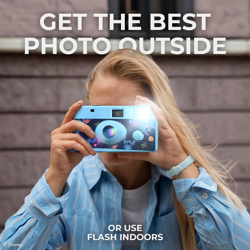 iJOY Disney Lilo and Stitch Disposable Camera with Flash – 20 Exposure Film – Lilo and Stitch Gifts for Women, Men, and All Fans of Lilo and Stitch Stuff (Stitch Galactic) - Image 5